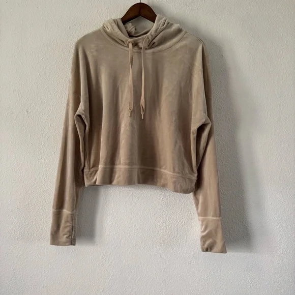 Aerie OFFLINE Velour Oversized Hoodie Lounge Cozy Soft Girl Medium - Picture 14 of 14